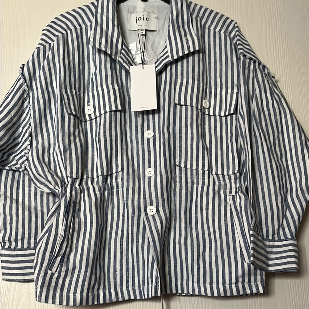 Joie Kendora size XS $298 JACKET Blue and White Jacket